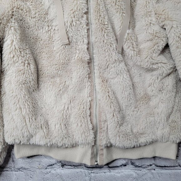 Athleta Ritual Jacket In Abalone Grey Beige Hooded Cropped Full Zip Size S - Picture 4 of 13